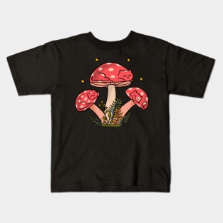 Cats Mushrooms Kids T-Shirt